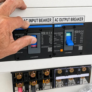 Marine Frequency and Voltage Converter 6KW to 25KW with Remote Monitoring System, Input any between 190 and 500VAC, 50 or 60Hz, Output 220-230VAC 50Hz or Single phase 120/240VAC 60Hz MOD 501XX
