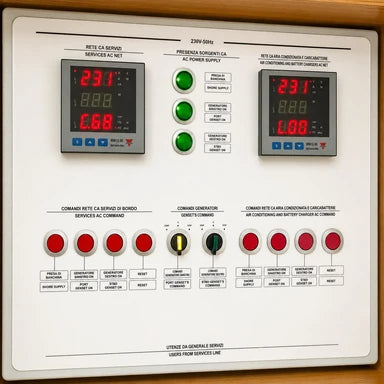 Marine Frequency and Voltage Converter 6KW to 25KW with Remote Monitoring System, Input any between 190 and 500VAC, 50 or 60Hz, Output 220-230VAC 50Hz or Single phase 120/240VAC 60Hz MOD 501XX