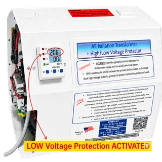 AE Isolation Transformer plus High/Low Voltage Protector and Soft Start, 12KW or 15KVA, PRI or Input 240V, SEC or Output 120/240V, 50A 60Hz, Single phase